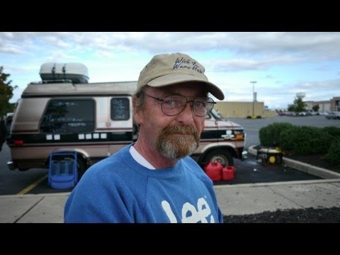 Homeless man lost the house he lived in for 27 years and now lives in a van.