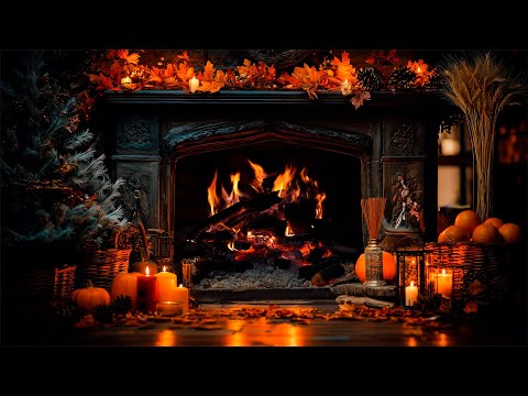 🍁 November Fireplace Glow (3 Hours) 🔥 Relaxing Crackle Sounds for Peaceful Rest