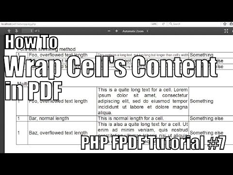 How to Wrap Cell's Content in PDF | PHP FPDF Tutorial #7