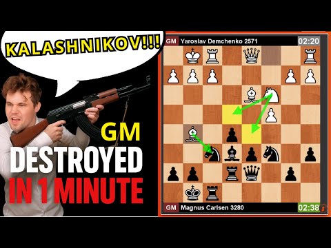 🔴 Carlsen Destroys GM in 1 Minute with Kalashnikov Sicilian!