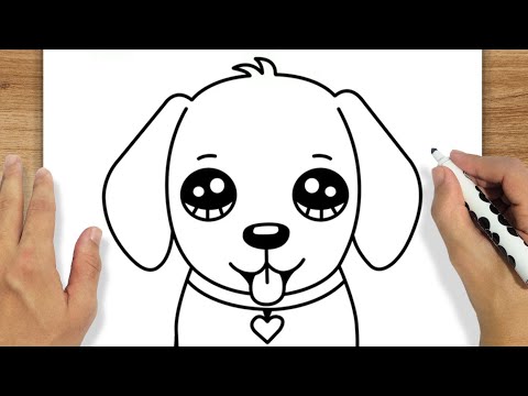 COMO DESENHAR UM CACHORRO KAWAII - FÁCIL