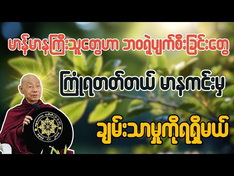 မာန်မာနကြီးသူတွေဟာ ဘဝရဲ့ပျက်စီးခြင်းတွေကြုံရတတ်တယ်မာနကင်းမှချမ်းသာမှု့ကိုရရှိမယ် - ပါချုပ်ဆရာတော်