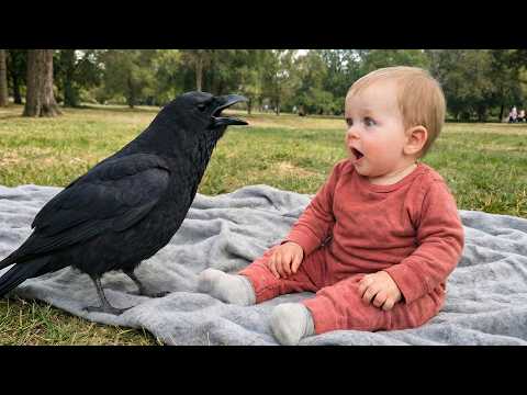 This Baby’s Reaction to a CROW is Priceless! 🐦⬛ Funniest Crow Videos