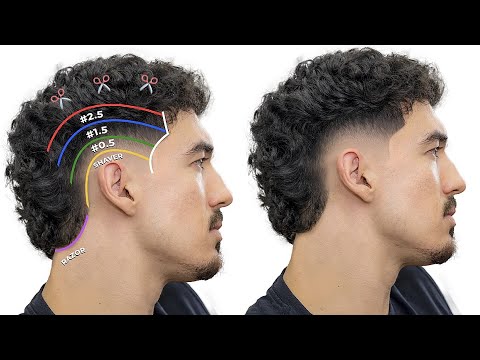 How to do a CURLY BURST FADE in 4 GUIDELINES | BEGINNING BARBER TUTORIAL