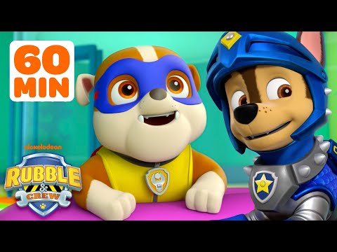 Super Rubble Rescues Adventure Bay! w/ PAW Patrol Chase & Skye | 1 Hour Compilation | Rubble & Crew