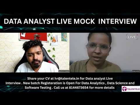 Live Data Analyst Live Mock Interview | #dataanalytics #datascience #datavisualization #powerbi