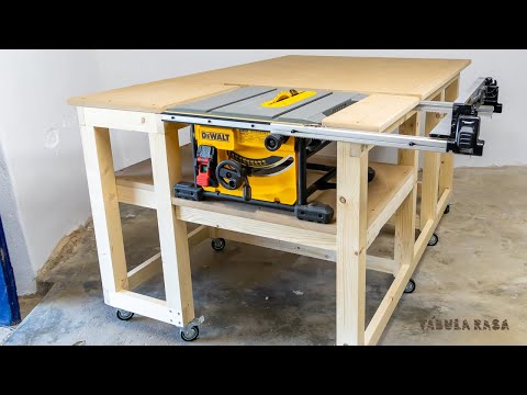 DIY mobile table saw workbench