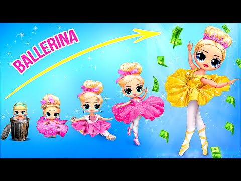 Ballerina LOL grows up - from poor to rich! DIYs for dolls