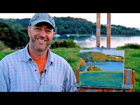 Plein Air Landscape Oil Painting | Evening light at Trelissick, Cornwall