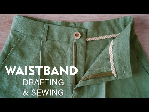 ❎ How To Draft And Sew Waistband On Pants | Trousers Waistband Sewing Techniques