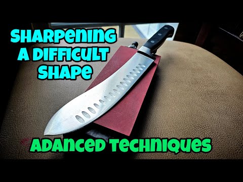 How To Sharpen a Difficult Blade Shape With A Big Curved Belly