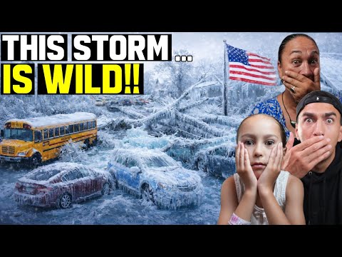 New Zealander Family Reacts to Extreme ICE STORM Right Now in America!