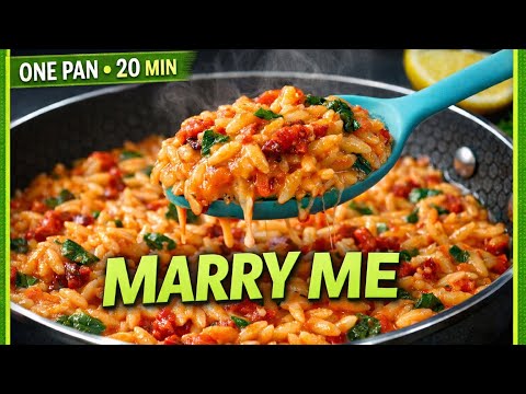 One-Pan “Marry Me” Roasted Red Pepper Orzo Skillet