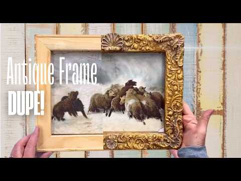 DIY Antique Frame Dupe | IOD Trimmings 4 Mould Tutorial for a Stunning Gallery Wall