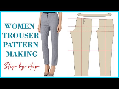 Basic Pant Pattern Drafting For Beginners | How To Make Women's Trouser Pattern [Detailed]