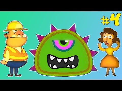 Лизун СЛИЗНЯК захватывает мир #4. Глазастик съел всех в городе. Серия 1. Игра Mutant Blobs Attack