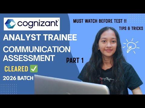 How I Cleared Cognizant (Analyst Trainee) Communication Assessment | PART 1 | 2026 Batch | GenC