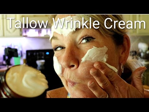Making Tallow Wrinkle Cream #wrinklecream #tallowskincare 