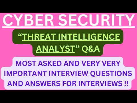 "Cybersecurity Threat Intelligence Analyst Q&A", Most Asked Interview Q&A for THREAT INTELLIGENCE!
