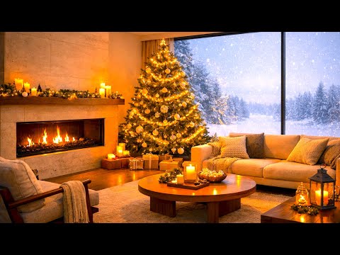 🔥 Frank Sinatra, Nat King Cole, Bing Crosby — Classic Oldies Christmas Songs with Fireplace Snowfall