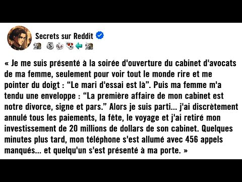 Je me suis présenté à la soirée d’inauguration du cabinet d’avocats de ma femme, seulement pour...