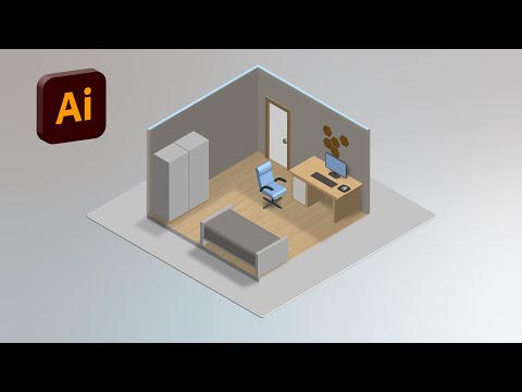 Bedroom Design Illustration | Isometric Room - Adobe Illustrator