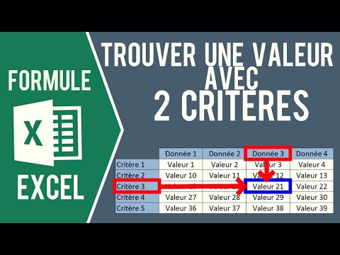 EXCEL - TROUVER UNE VALEUR DANS UN TABLEAU AVEC 2 CRITÈRES (Formules INDEX EQUIV EQUIV)