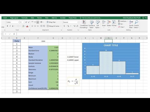 Mean, Skewness, Kurtosis, and Confidence Intervals in Excel | Quick and Effective