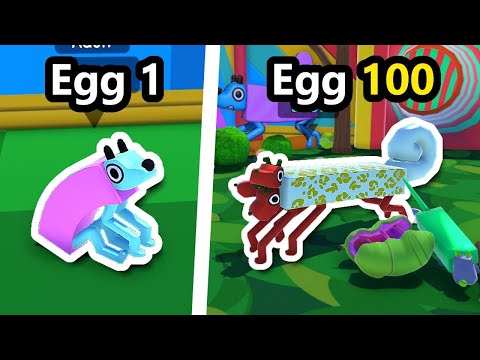 I Hatched 100 Eggs in Wobbledogs | Wobbledogs