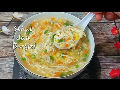 Sup Jagung Telur | Sup Favorit Si Kecil | Egg Drop Soup Recipe | Better Than Takeout | Nael Onion