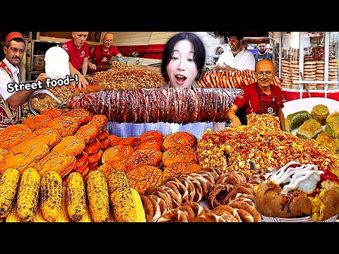 Smashing 9 Turkish Street Food Spots!!🔥 Wet Burger, Kebab & Monster Potato Dessert Mukbang
