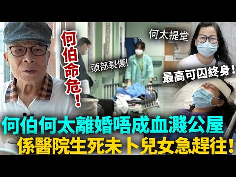 何伯命危！同何太假離婚變真仇人，公屋互毆生S未卜，兒女急趕醫院！何太騎身狂攻致頭裂，觸犯「傷人17」最高可囚終身！#何伯何太 #港圈日報