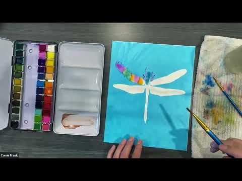 Watercolor Dragonfly Silhouette