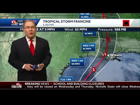 Tropical Storm Francine shifts more east, increasing impacts to Southeast Louisiana