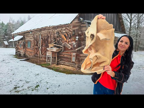BIG beef STOMACH. Cooking according to an OLD VILLAGE recipe in a house in the middle of the forest❄