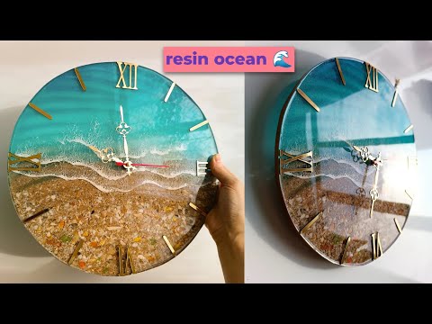 "How to Make a Full-Resin Wall Clock 🌊✨ | Ocean Design with Shells & Sand"