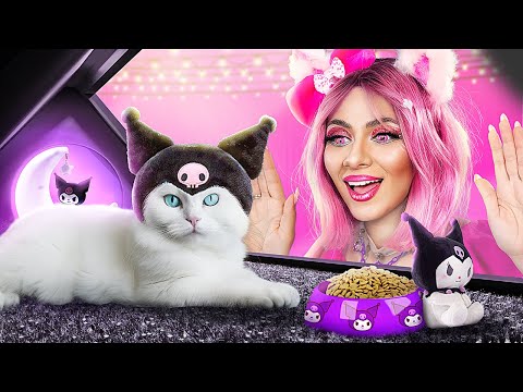 Roze vs Zwart Uitdaging! Goede Hond vs Stoute Kat! Hoe Maak je Huisjes voor Huisdieren!