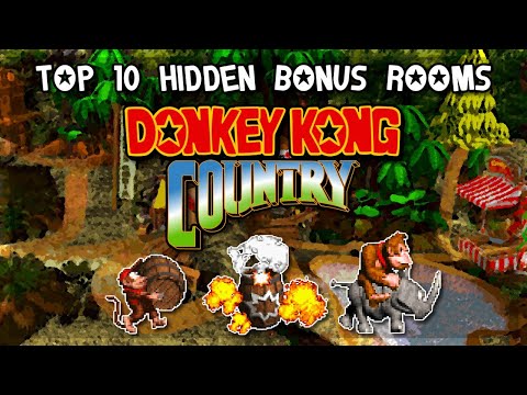 TOP 10 Secret Bonus Rooms in Donkey Kong Country | Super Nintendo [Original SNES Capture]