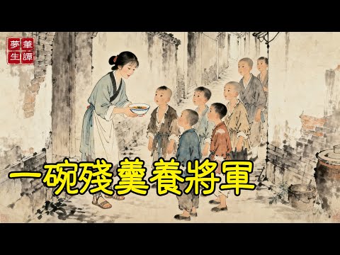 跛腳孤女被賣入富家為婢，因手腳慢總被責打。她默默將廚房殘羹收攏，餵養後巷流浪兒。十年後，其中一兒成將軍，戎馬歸來第一件事就是為她贖身奉養。#故事#民間傳說#奇遇#報恩#原創故事