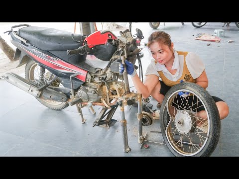 Repair And Restore a Motorbike That Was Badly Damaged In An Accident - Mechanical Girl