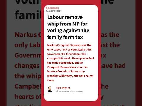 Labour remove whip from MP for voting against the family farm tax: Your Week in Farming
