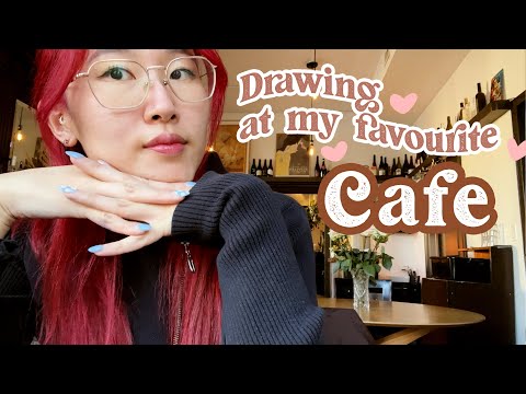 Drawing in public! 👀 Cozy cafe sketching☕️🤎✍️ Cafe Diaries ep 07