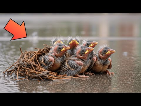 Rescuing Six Baby Sparrows Found Shaking on a Rainy Sidewalk