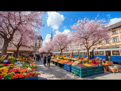 Spring Has Arrived In Zurich Switzerland🇨🇭Impressive Morning Market _ Local Farmers 