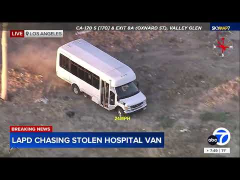 FULL CHASE: LAPD chasing suspect in stolen Children's Hospital van