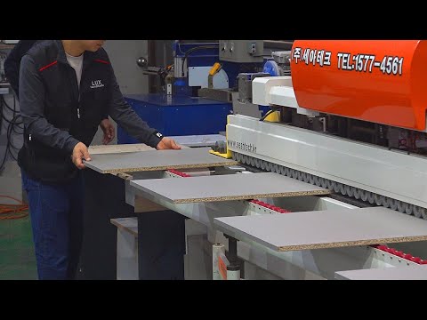Process of Making Luxury Kitchen Furniture. Korean Built-in Kitchen Factory