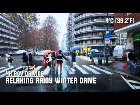 RELAXING Rainy Winter Drive: Milan, Italy December 2025 in 4K