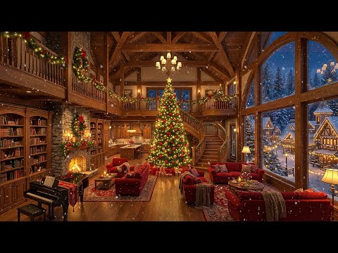 Relaxing Fireplace with Instrumental Christmas Music 🔥Soothing Christmas Ambience for Sleep & Study