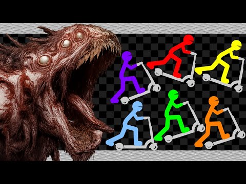 Survival Stickman Scooter Race - Escape From Julia Beast