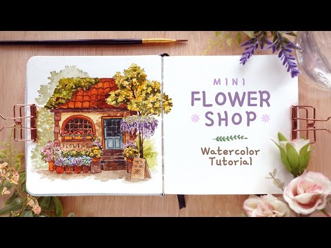 Mini Flower Shop Storefront: Watercolor Tutorial